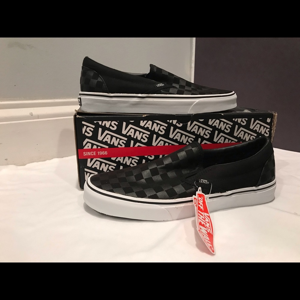 Vans Classic Slip-On (Checkerboard) Black/Black